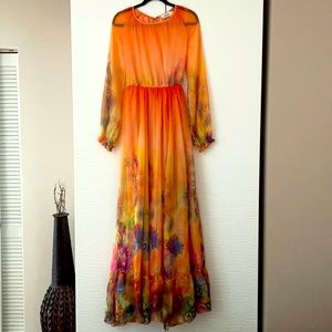 Luisa Beccaria Flower Dress Long